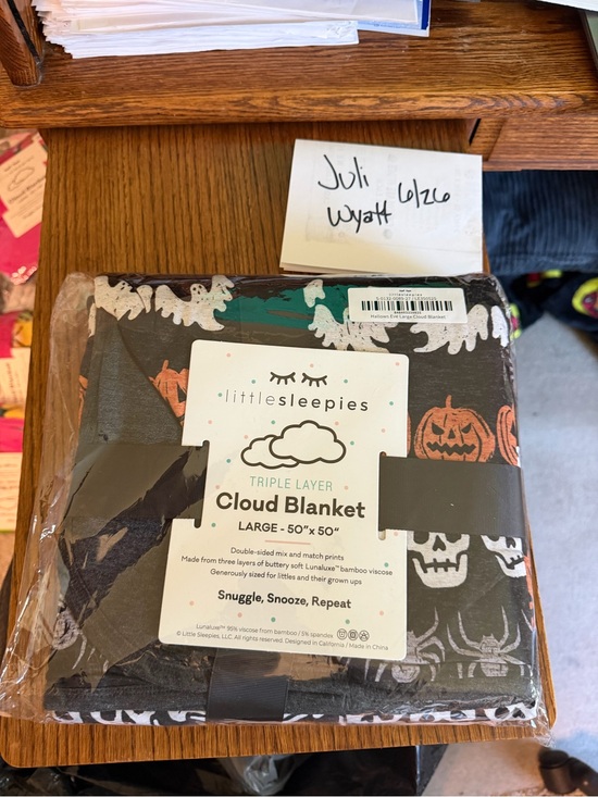 Little Sleepies Other - Little Sleepies Black Pumpkin & Skeleton Cloud Blanket